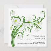 ヴィンテージ引っ越し祝いパーティー、ガーベラデイジーフローラ花 招待状 (裏面)