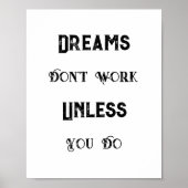 ヴィンテージ引用文、夢は動作しない ポスター (正面)