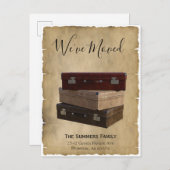 ヴィンテージ引越しのお知らせ 引越しました スーツケース 案内ポストカード (正面/裏面)