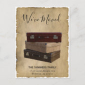 ヴィンテージ引越しのお知らせ 引越しました スーツケース 案内ポストカード (正面)