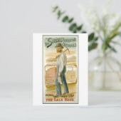 ヴィンテージ強オーバーオール葉書 ポストカード (スタンド正面)