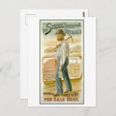 ヴィンテージ強オーバーオール葉書 ポストカード (正面/裏面)