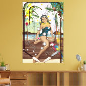 ヴィンテージ弾球機 キャンバスプリント (インサイチュ (リビング))