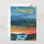 ヴィンテージ彗星ブックイラストレーションアチメ ポストカード (正面/裏面)