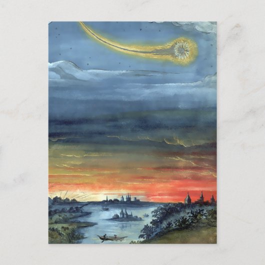 ヴィンテージ彗星ブックイラストレーションアチメ ポストカード (正面)