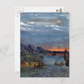 ヴィンテージ彗星ブックイラストレーションアルジェンタム ポストカード (正面/裏面)