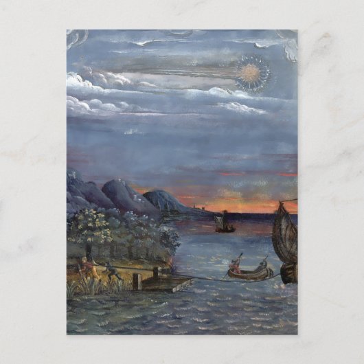 ヴィンテージ彗星ブックイラストレーションアルジェンタム ポストカード (正面)