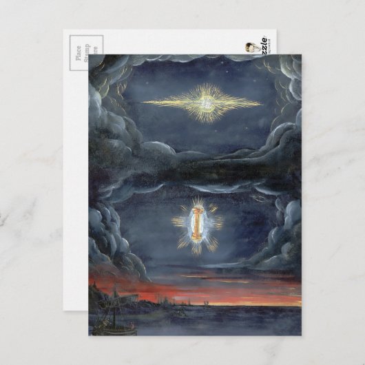 ヴィンテージ彗星ブックイラストレーションペルティカ ポストカード (正面/裏面)