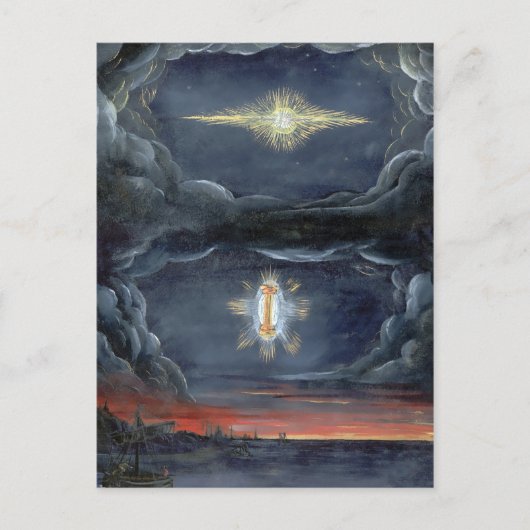 ヴィンテージ彗星ブックイラストレーションペルティカ ポストカード (正面)