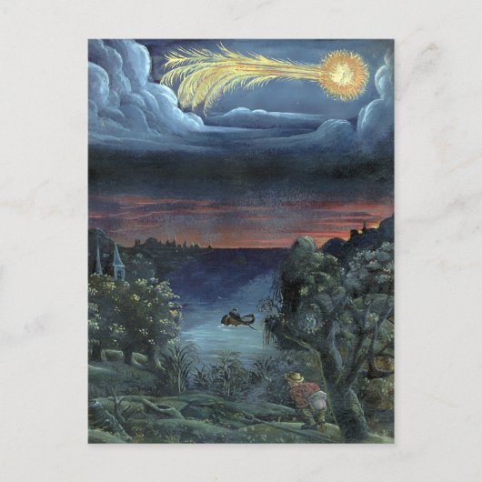 ヴィンテージ彗星ブックイラストレーションマイル ポストカード (正面)