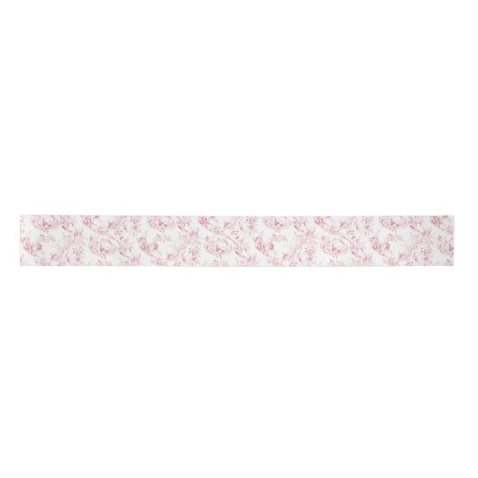 ヴィンテージ彫りフランスのフローラファンタジートイルピンク サテンリボン (正面)