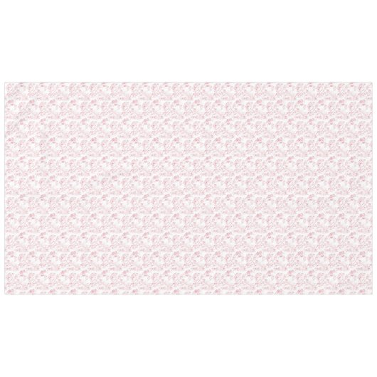 ヴィンテージ彫りフランスのフローラファンタジートイルピンク テーブルクロス (正面(横))