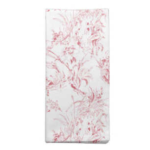 ヴィンテージ彫りフランスのフローラファンタジートイルピンク ナプキンクロス