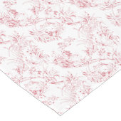 ヴィンテージ彫りフランスのフローラファンタジートイルピンク ロングテーブルランナー (コーナー)