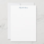 ヴィンテージ彫りフランスのフローラファンタジートイルブルー ノートカード (正面)