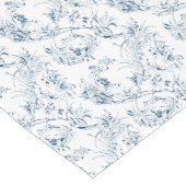 ヴィンテージ彫りフランスのフローラファンタジートイルブルー ロングテーブルランナー (コーナー)