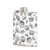 ヴィンテージ彫り王室のクラウン フラスク (左)