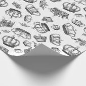 ヴィンテージ彫り王室のクラウン ラッピングペーパー (角)