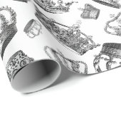 ヴィンテージ彫り王室のクラウン ラッピングペーパー (ロールコーナー)