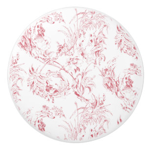 ヴィンテージ彫フランスのりフローラファンタジーToile-Pink  セラミックノブ