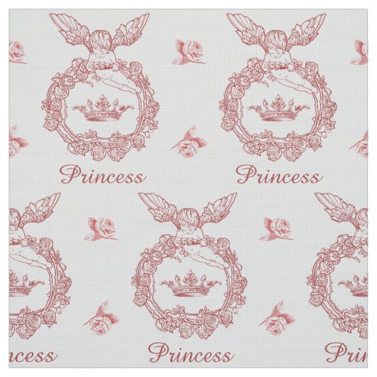 ヴィンテージ彫刻プリンセスクラウンとエンジェル ファブリック (見本)