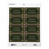 ヴィンテージ彫刻皮革効果個人シール ラベル (フルシート)