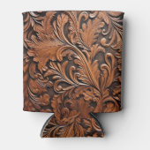 ヴィンテージ彫刻革 缶クーラー (正面)