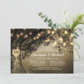 ヴィンテージ彫素朴刻オークツリーリハーサルディナー 招待状 (スタンド正面)