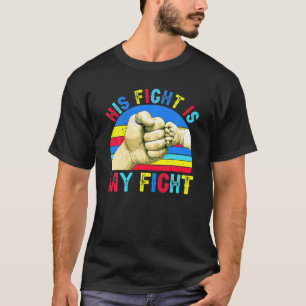 ヴィンテージ彼の戦いは私の戦い自閉症の意識と Tシャツ