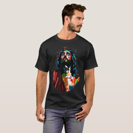 ヴィンテージ得キングイエスキリスト甘い顔画像 Tシャツ (正面フル)