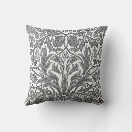 ヴィンテージ復元されたグレイウィリアム・モリス・パンペネル クッション (裏面)