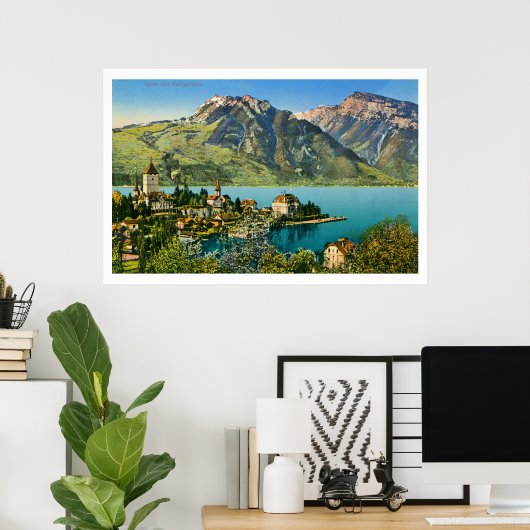 ヴィンテージ復元されたスピエズ(ベルン)スイスのアルプス ポスター (ホームオフィス)