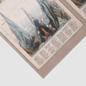 ヴィンテージ復元された山のインフォグラフィック、デコページ 薄葉紙 (詳細)