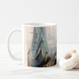 ヴィンテージ復元された山の高さインフォグラフィック, 1850 コーヒーマグカップ