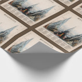 ヴィンテージ復元された山の高さインフォグラフィック, 1850 ラッピングペーパー (角)