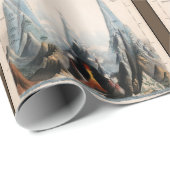 ヴィンテージ復元された山の高さインフォグラフィック, 1850 ラッピングペーパー (ロールコーナー)