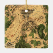 ヴィンテージ復元ゲチスバーグの戦いの地図、クリスマス セラミックオーナメント (裏面)