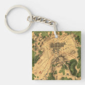 ヴィンテージ復元ゲチスバーグの戦いの地図， 1863 キーホルダー (正面)