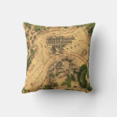 ヴィンテージ復元ゲチスバーグの戦いの地図， 1863 クッション (裏面)