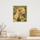 ヴィンテージ復元ゲチスバーグの戦いの地図, 1863 ポスター (キッチン)