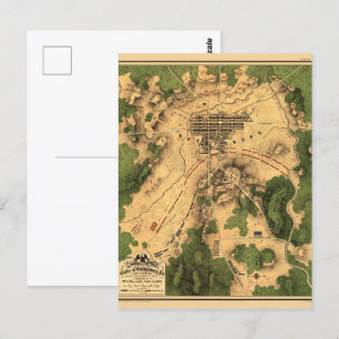 ヴィンテージ復元ゲチスバーグの戦いの地図, 1863 ポストカード
