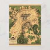 ヴィンテージ復元ゲチスバーグの戦いの地図， 1863 ポストカード (正面)