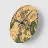 ヴィンテージ復元ゲチスバーグの戦いの地図， 1863 ラウンド壁時計 (傾斜)