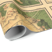ヴィンテージ復元ゲチスバーグの戦いの地図， 1863 ラッピングペーパー (ロールコーナー)