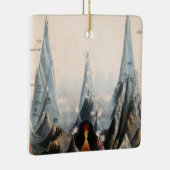 ヴィンテージ復元マウンテンインフォグラフィッククリスマス セラミックオーナメント (右)