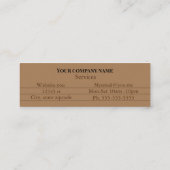 ヴィンテージ復旧又はアンティーク業者 スキニー名刺 (裏面)