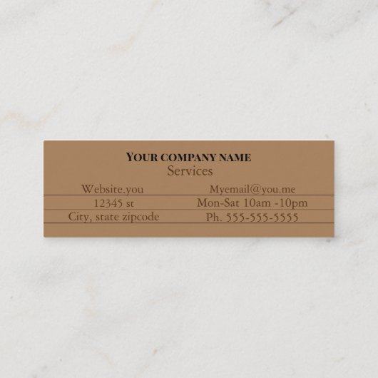 ヴィンテージ復旧又はアンティーク業者 スキニー名刺 (裏面)