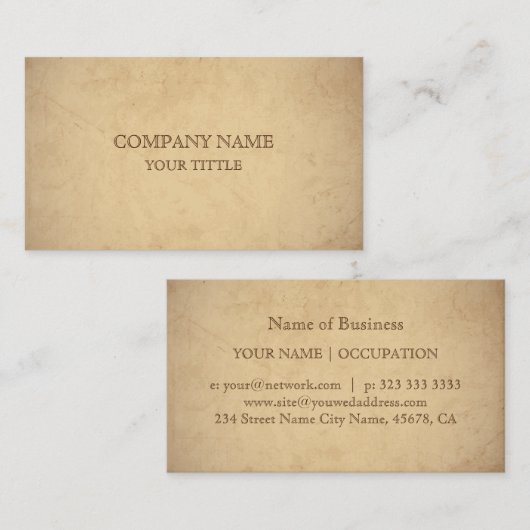 ヴィンテージ復旧旧紙 名刺 (正面/裏面)