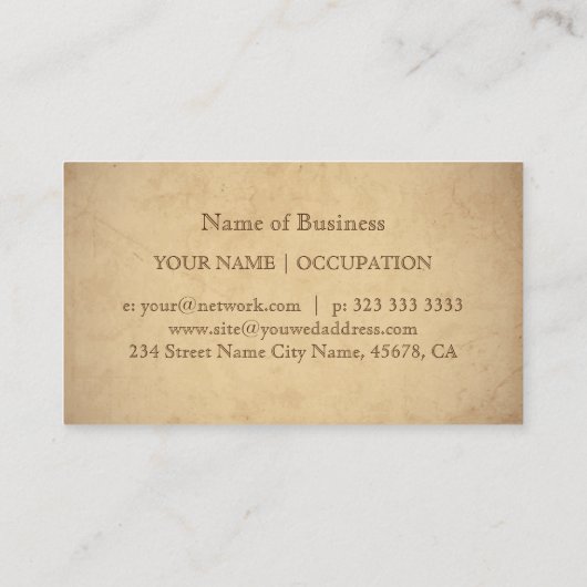 ヴィンテージ復旧旧紙 名刺 (裏面)