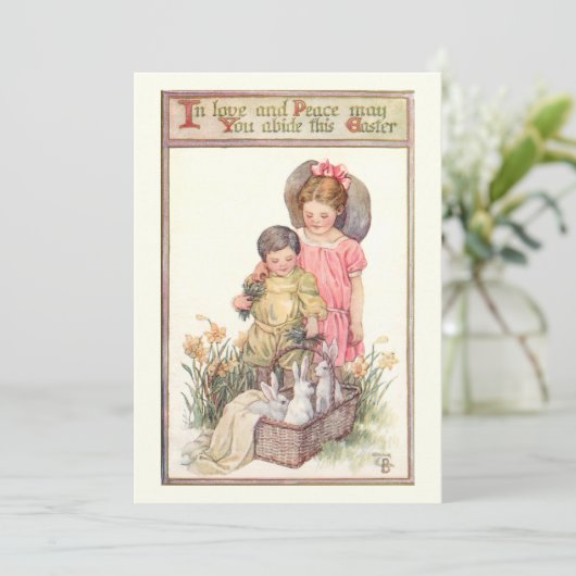ヴィンテージ復活祭と平和メッセージ シーズンカード (スタンド正面)